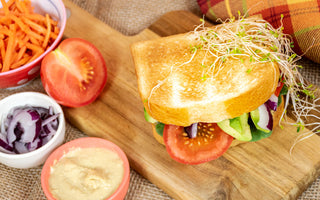 the ultimate hummus sliced brioche sandwich