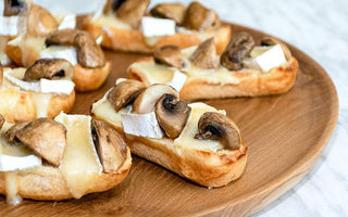 brie & mushroom canapes brioche rolls