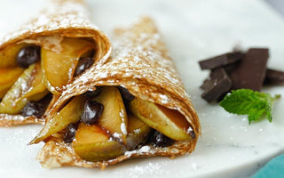caramelized pears & dark chocolate crêpe cones to celebrate La Chandeleur | bakerly